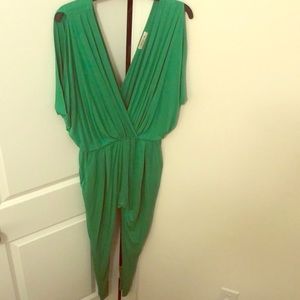 Green Drape Jumpsuit